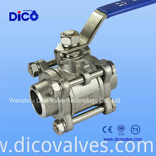 Dico Wenzhou Valve Manufacturer Butt Weld Stainless Steel 3PC Floating Ball Valve